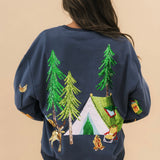 Navy Camp Site Sweatshirt | Queen Of Sparkles
