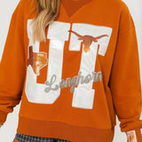 Licensed Texas Metallic Word With Icons Sweatshirt | Queen Of Sparkles
