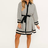 Striped & Chic Mini Dress | Black