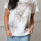 White Mega Firework Tee | Queen Of Sparkles