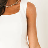 Classic Charm Mini Dress | White