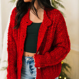 Rory Button Up Cardigan | Red