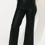 Meg High Rise Wide Leg | Black Leather