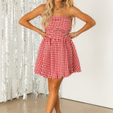 Picnic Date Gingham Mini Dress | Red