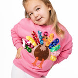KIDS Pink Rainbow Flower Turkey | Queen Of Sparkles