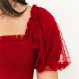 Mylee Textured Midi Dress | Red