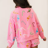 Pink Multi Candy Cane QOS Sparkle Short | Queen Of Sparkles