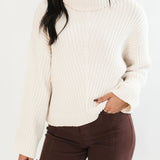 Textured Turtleneck Sweater | Ivory