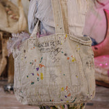 Hand Painted Rose Tote Bag | Ash