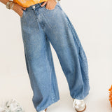 Rhinestone Barrel Jeans | Queen Of Sparkles