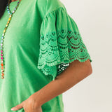 Flutter Sleeve Blouse | Green