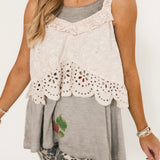 Olive Eyelet Ruffle Cami | Moonlight