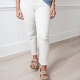 Tracey Straight Crop Jeans Sea Salt