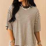 Seaside Lounge Stripe Top | Sand