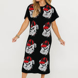 Licensed UGA Mascot Midi Tee Dress | Queen Of Sparkles