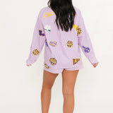 Licensed LSU Mini Icon Striped Button Down | Queen Of Sparkles