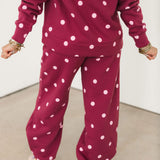 Polka Dot Joggers | Maroon & Pink