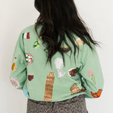Seafoam Scattered Italy Icons Sweatshirt | Queen Of Sparkles