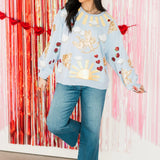 Light Blue Cupid In The Sky Sweatshirt | Queen Of Sparkles