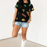 Black Fiesta Icon Tee | Queen Of Sparkles
