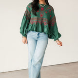 Holly Knit Top | Green Combo