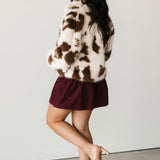 Faux Fur Jacket | Cow Print