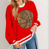 Red Jeweled Basketball Sweatshirt | Queen Of Sparkles