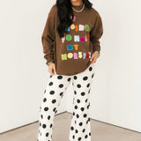 Polka Dot Wide Leg Jeans