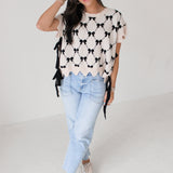 Bow Sweater Top | Ecru