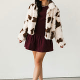 Faux Fur Jacket | Cow Print