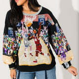 Black Basketball Court Scene Sweatshirt | Queen Of Sparkles