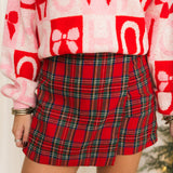 Pretty In Plaid Wrap Skort