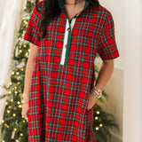 Cozy Cabin Mini Dress | Red