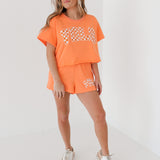 Orange Sequin 'VOLS' Word Shorts | Queen Of Sparkles