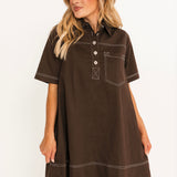 Steele Mini Dress | Brown