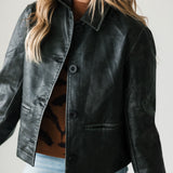 Hera Vegan Leather Jacket | Black