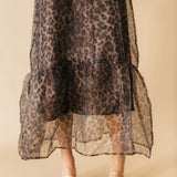 Sheer Overlay Midi Dress | Leopard