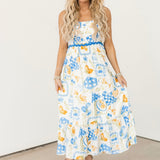 Tropical Oasis Midi Dress | Blue