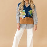 Stripe Button Down Top | Brown