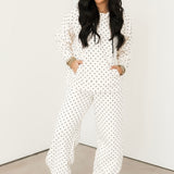 Polka Dot Joggers | Ivory & Black