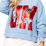 Licensed Ole Miss Metallic Word With Icons Sweatshirt | Queen Of Sparkles