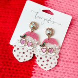 Pink Cool Santa Earrings