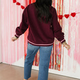 Maroon & Pink Logo Sweatshirt | Queen Of Sparkles
