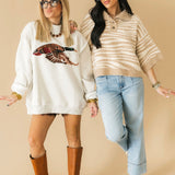 Flying Mallard Duck Mock Neck Sweatshirt