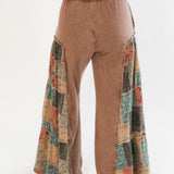 Wide Leg Boho Patched Pants