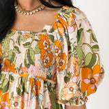 Poppy Puff Sleeve Midi Dress