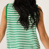 Green Striped Shamrock Knit Tank | Queen Of Sparkles