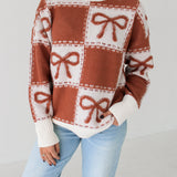 Bows Checkered Sweater