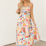 Island Escape Floral & Fruit Midi Dress