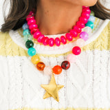 Bailey Beaded Necklace | Hot Pink